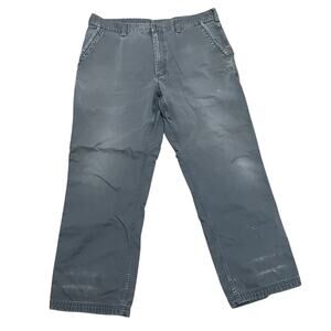 Duluth Trading‎ Co Men's 38 x 30 Gray Thrashed 100% Cotton Carpenter Work Pants